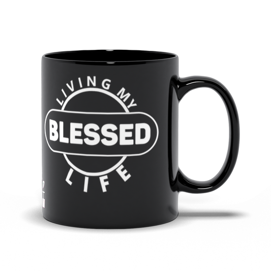 CHT Blessed Life Black Mugs